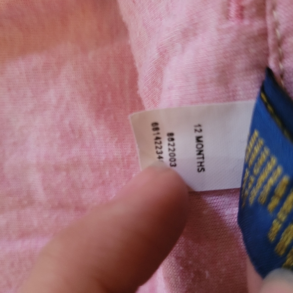 Pink Stripped 12 month Girls Overalls - Picture 4 of 7